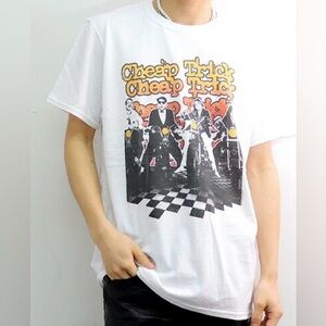 NWT Cheap Trick White Unisex Biketrick Graphic Band Tee Sizes Small-XXL